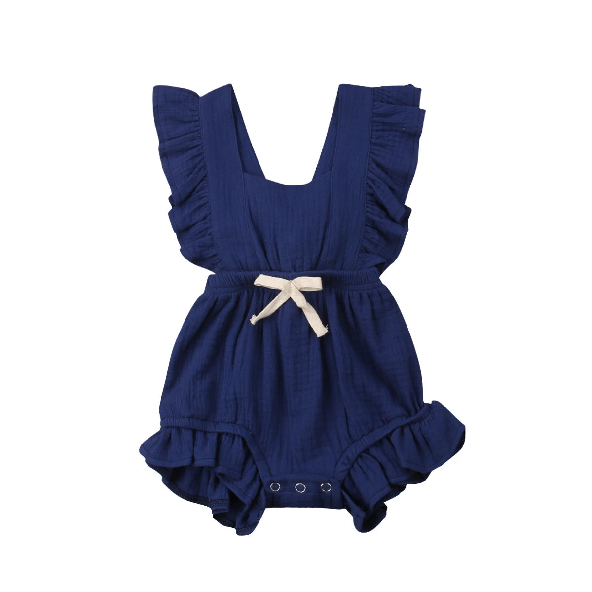 Pudcoco US Stock New Newborn Baby Girl Ruffle Solid Color Romper