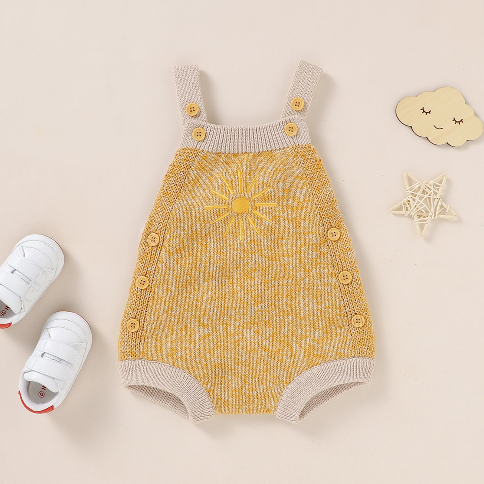 Lioraitiin 0-18M Newborn Baby Boy Girl Bodysuit Sleeveless Knitting