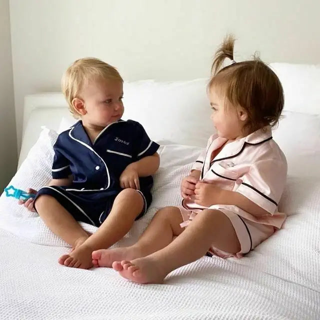 Pudcoco US Stock 1-6T Kids Baby Boys Girls Silk Pajamas Sleepwear