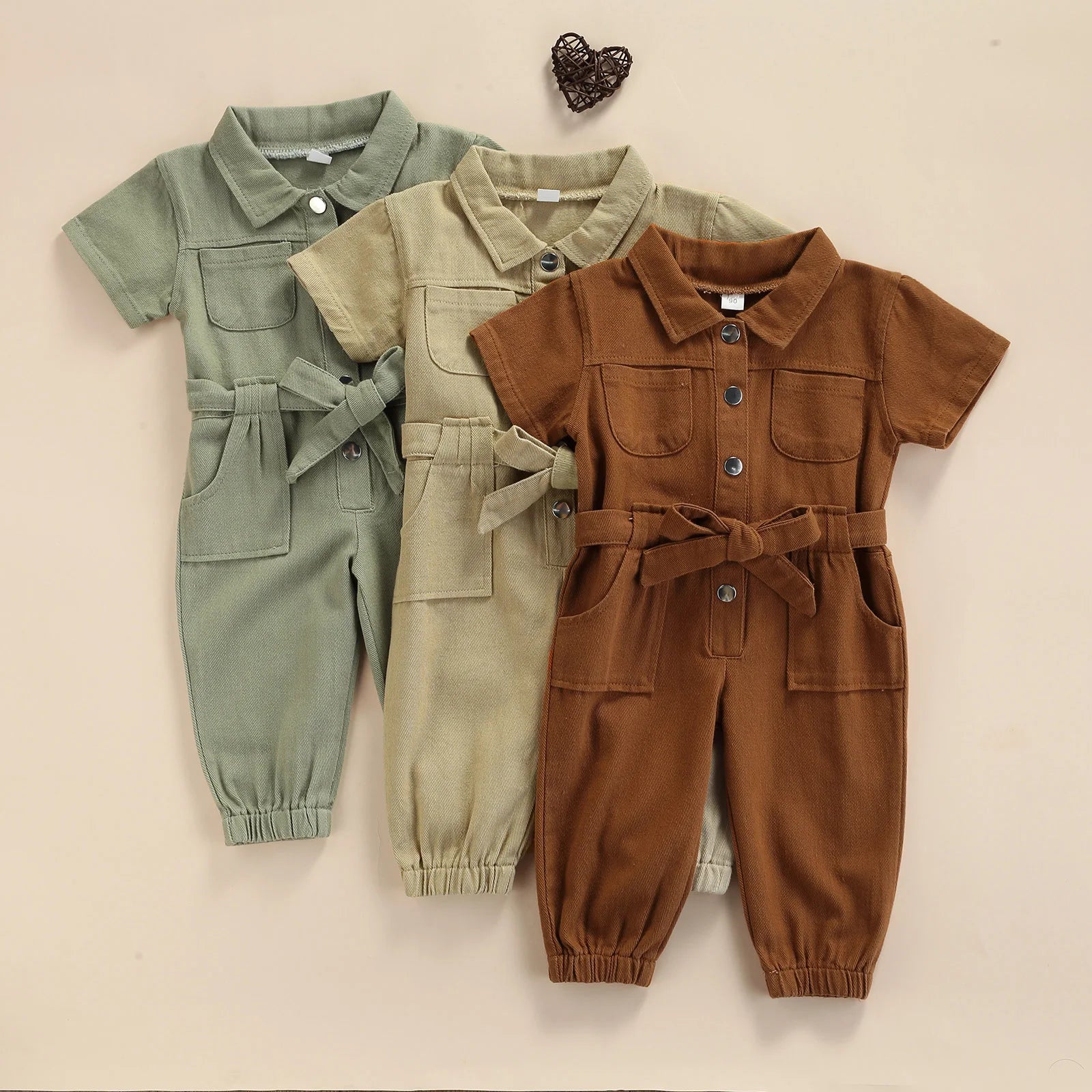 Lioraitiin 1-5Years Toddler Baby Girl’s Long Sleeve Jumpsuit Fashion