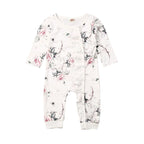 Lioraitiin 0-24M Newborn Baby Girl Cotton Flower Print Ruffle Romper