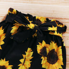 Lioraitiin 0-24M Newborn Infant Baby Girl Set Short Sleeve Yellow