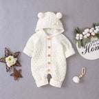 Pudcoco US Stock Baby Warm Rompers Knitting Cotton Soft Hooded 3D