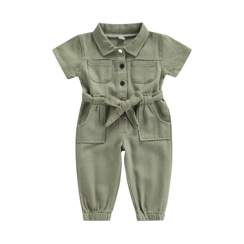 Lioraitiin 1-5Years Toddler Baby Girl’s Long Sleeve Jumpsuit Fashion