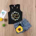 Fast Shipping New Fashion Kids Baby Girl T-shirt O-Neck Sleeveless