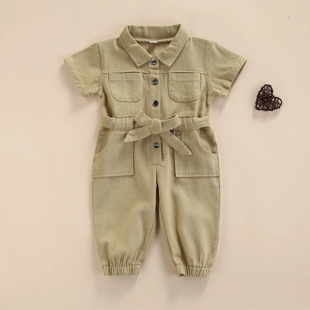 Lioraitiin 1-5Years Toddler Baby Girl’s Long Sleeve Jumpsuit Fashion
