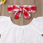 Lioraitiin 3Pcs Set 0-24M Newborn Baby Girl Cute Off Shoulder Lace