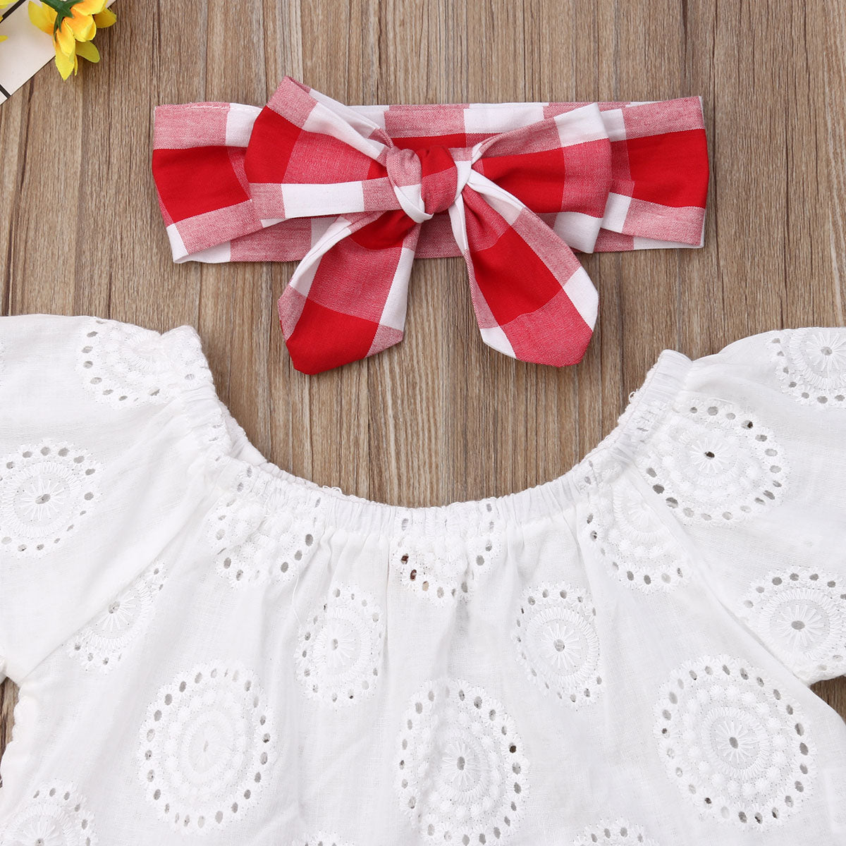 Lioraitiin 3Pcs Set 0-24M Newborn Baby Girl Cute Off Shoulder Lace