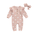 Lioraitiin 0-18M Newborn Infant Baby Girl Cute Romper Long Sleeve Off