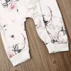 Lioraitiin 0-24M Newborn Baby Girl Cotton Flower Print Ruffle Romper