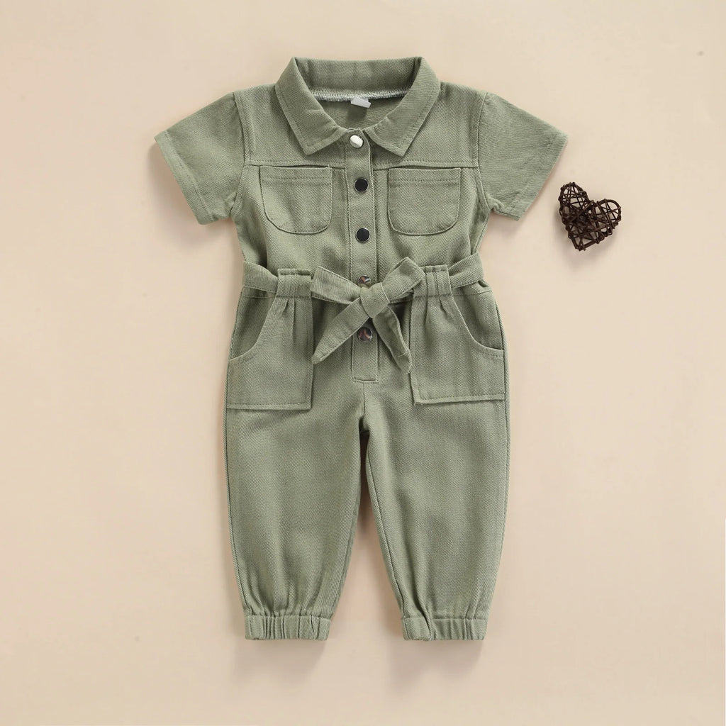 Lioraitiin 1-5Years Toddler Baby Girl’s Long Sleeve Jumpsuit Fashion