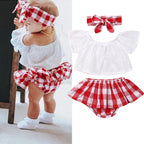 Lioraitiin 3Pcs Set 0-24M Newborn Baby Girl Cute Off Shoulder Lace