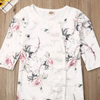 Lioraitiin 0-24M Newborn Baby Girl Cotton Flower Print Ruffle Romper