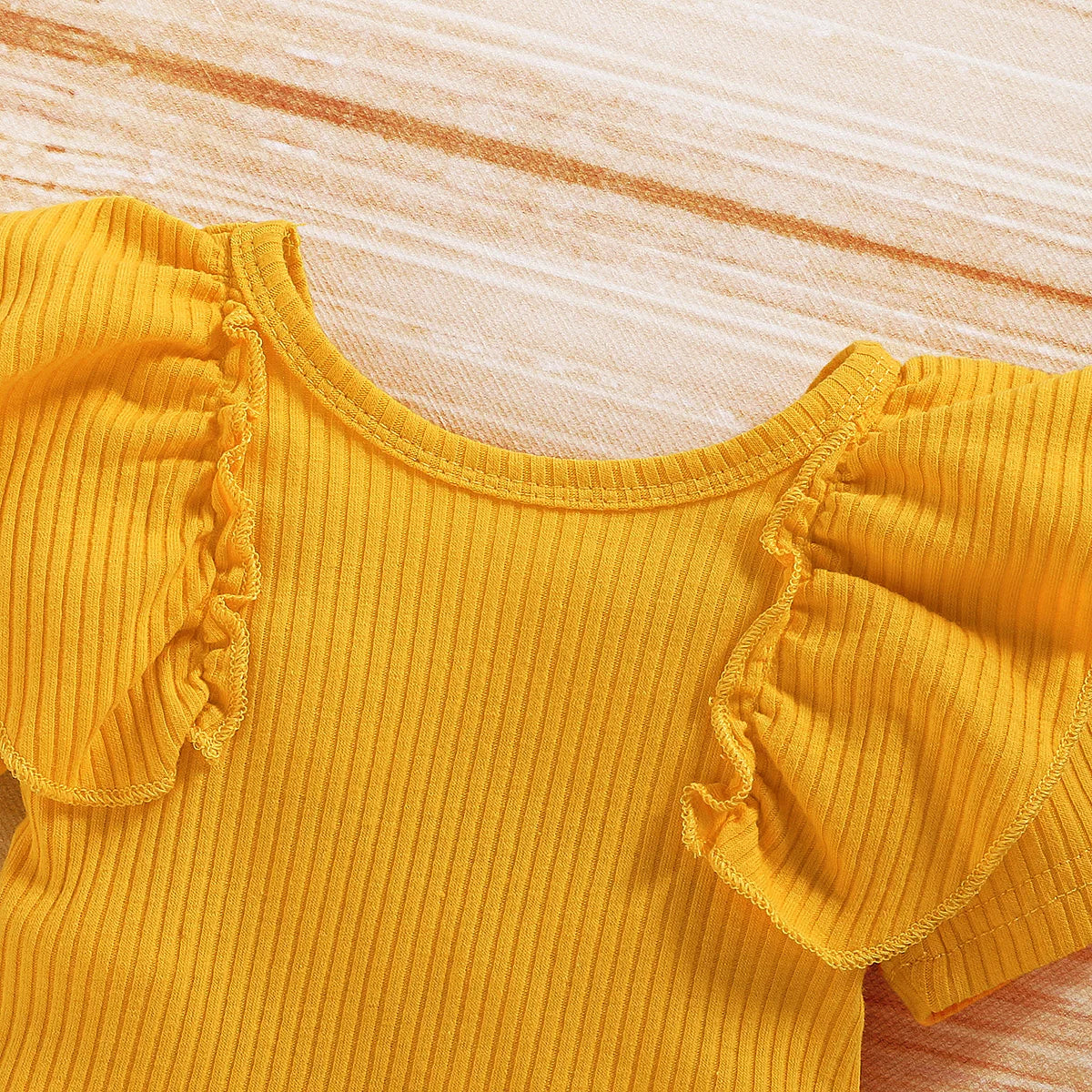 Lioraitiin 0-24M Newborn Infant Baby Girl Set Short Sleeve Yellow