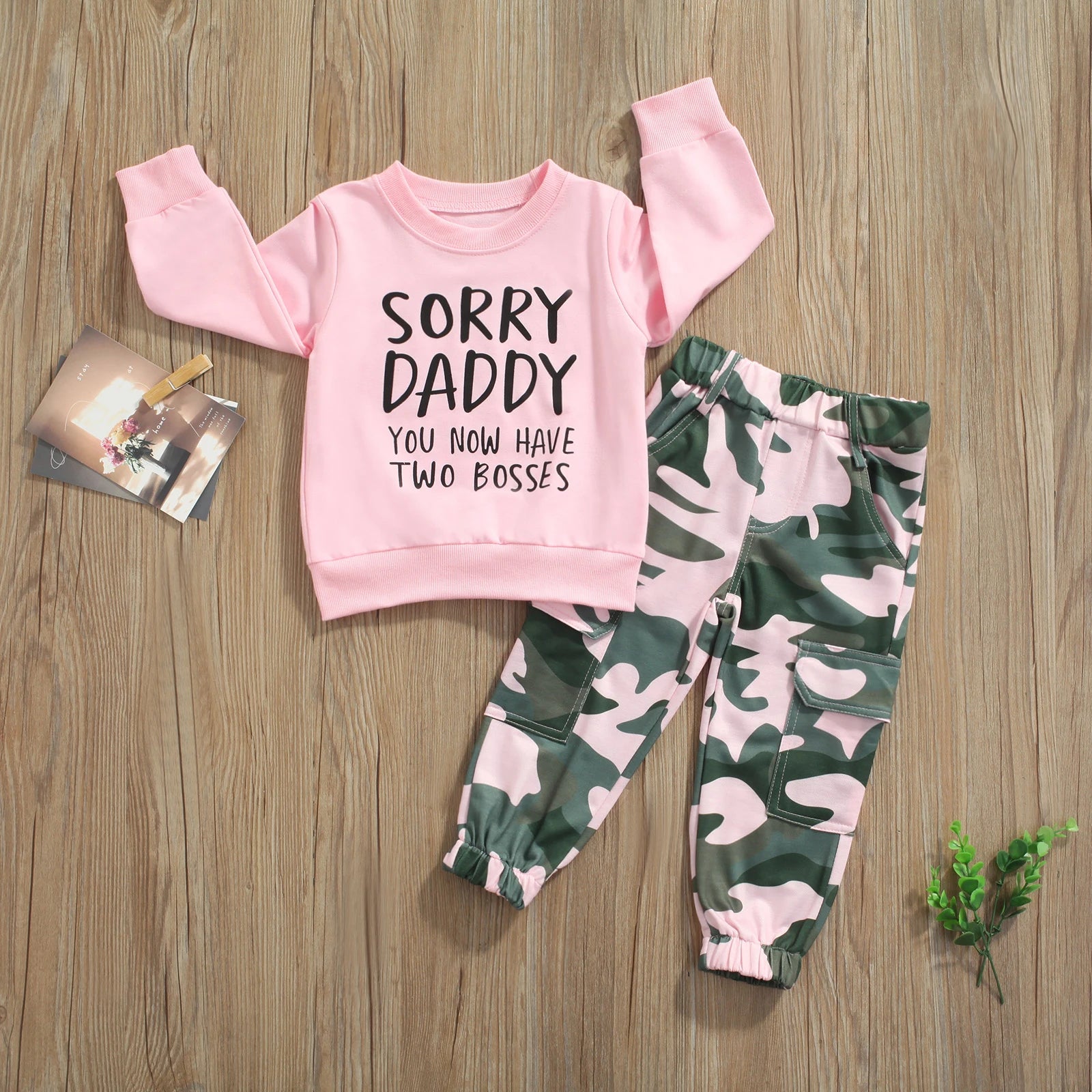 Lioraitiin 1-6Year Toddler Baby Girl 2 Pcs Outfits Letter Print Long