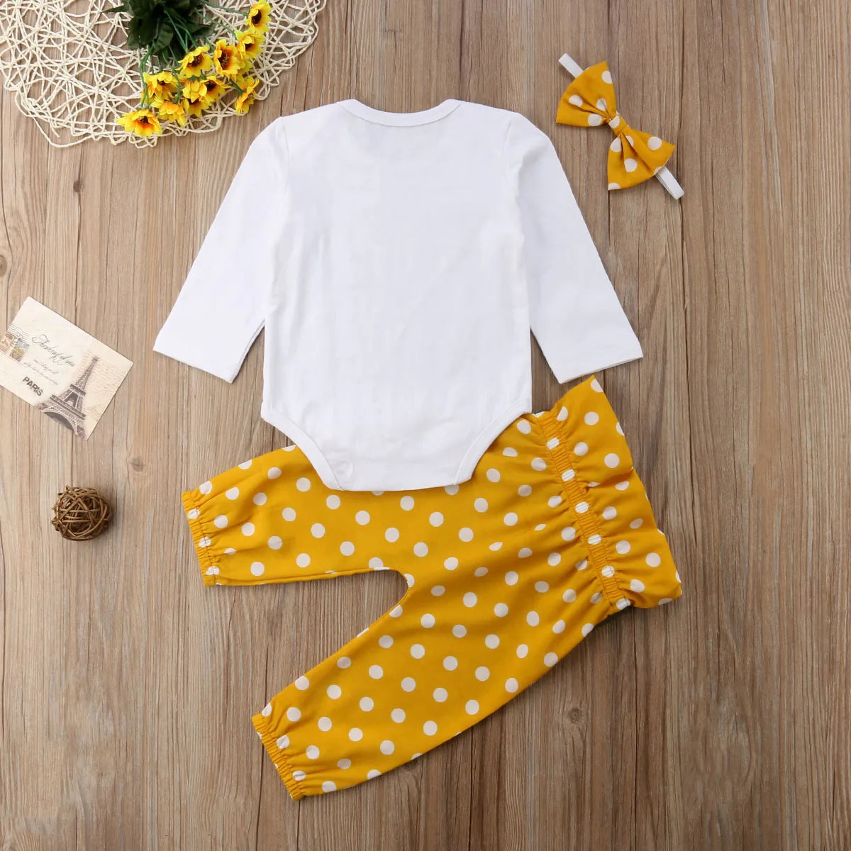 Pudcoco US Stock Newborn Infant Baby Girls Letter Romper Top+Bow Dot