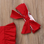 Pudcoco US Stock 2Pcs Newborn Kids Baby Girl Ruffle Romper Print
