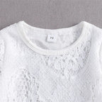 lioraitiin New 0-24M Baby Girls Long Sleeve Lace Romper Suit Triangle
