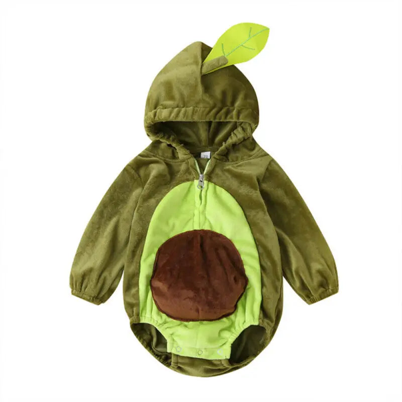 Lioraitiin 0-24M Infant Kids Baby Boy Girl Warm Zippered Avocado