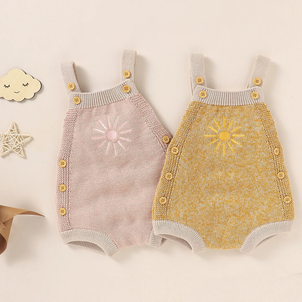 Lioraitiin 0-18M Newborn Baby Boy Girl Bodysuit Sleeveless Knitting