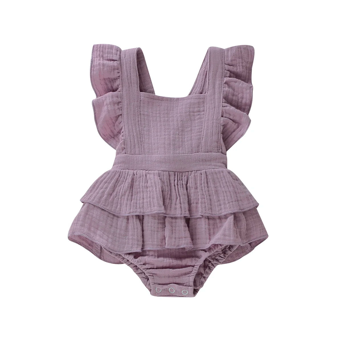 Lioraitiin Hot Baby Newborn Baby Girl Ruffle Hem Cotton Solid Color