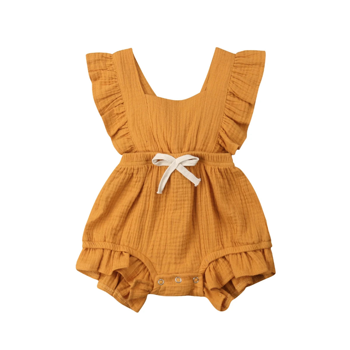 Pudcoco US Stock New Newborn Baby Girl Ruffle Solid Color Romper