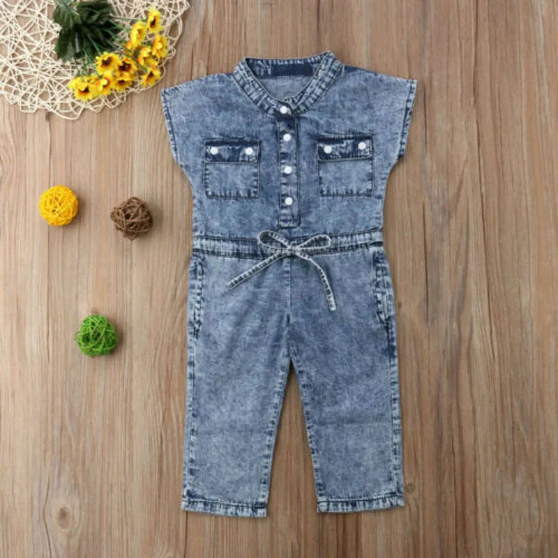 Pudcoco US Stock Fashion Toddler Baby Kids Girl Denim Overall Romper