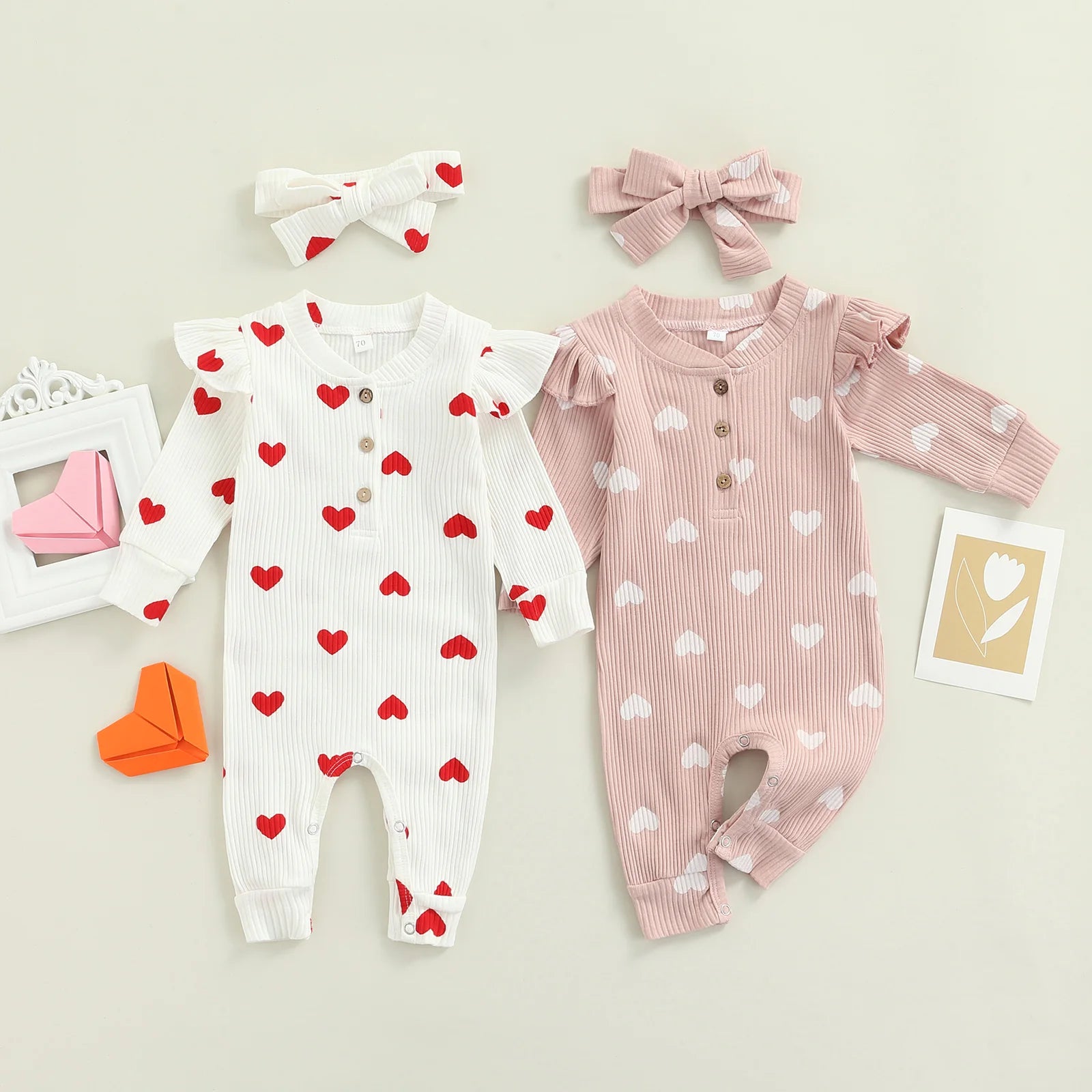 Lioraitiin 0-18M Newborn Infant Baby Girl Cute Romper Long Sleeve Off