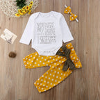 Pudcoco US Stock Newborn Infant Baby Girls Letter Romper Top+Bow Dot