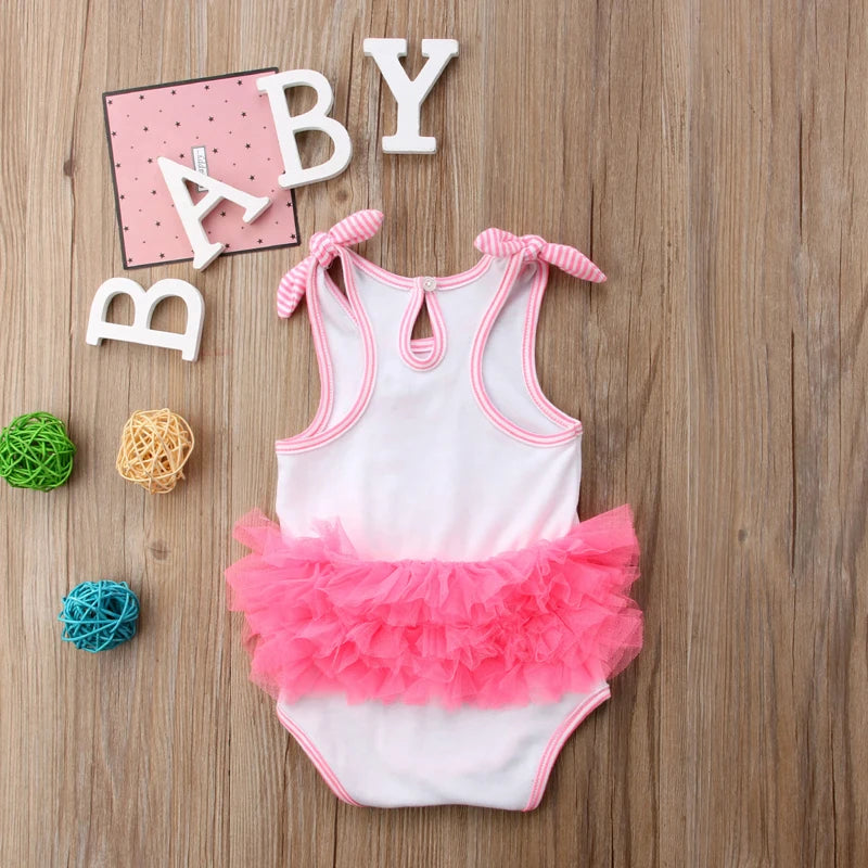 Pudcoco US Stock Newborn Baby Girl Romper Flamingo Flower Bow Romper