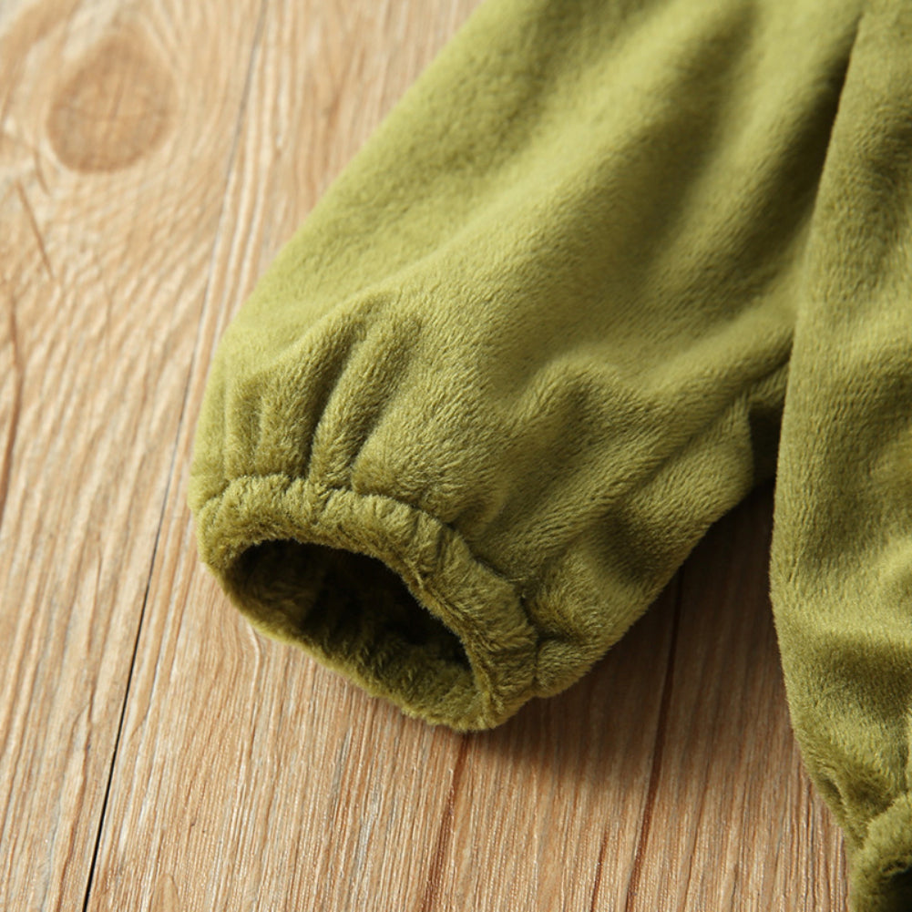 Lioraitiin 0-24M Infant Kids Baby Boy Girl Warm Zippered Avocado