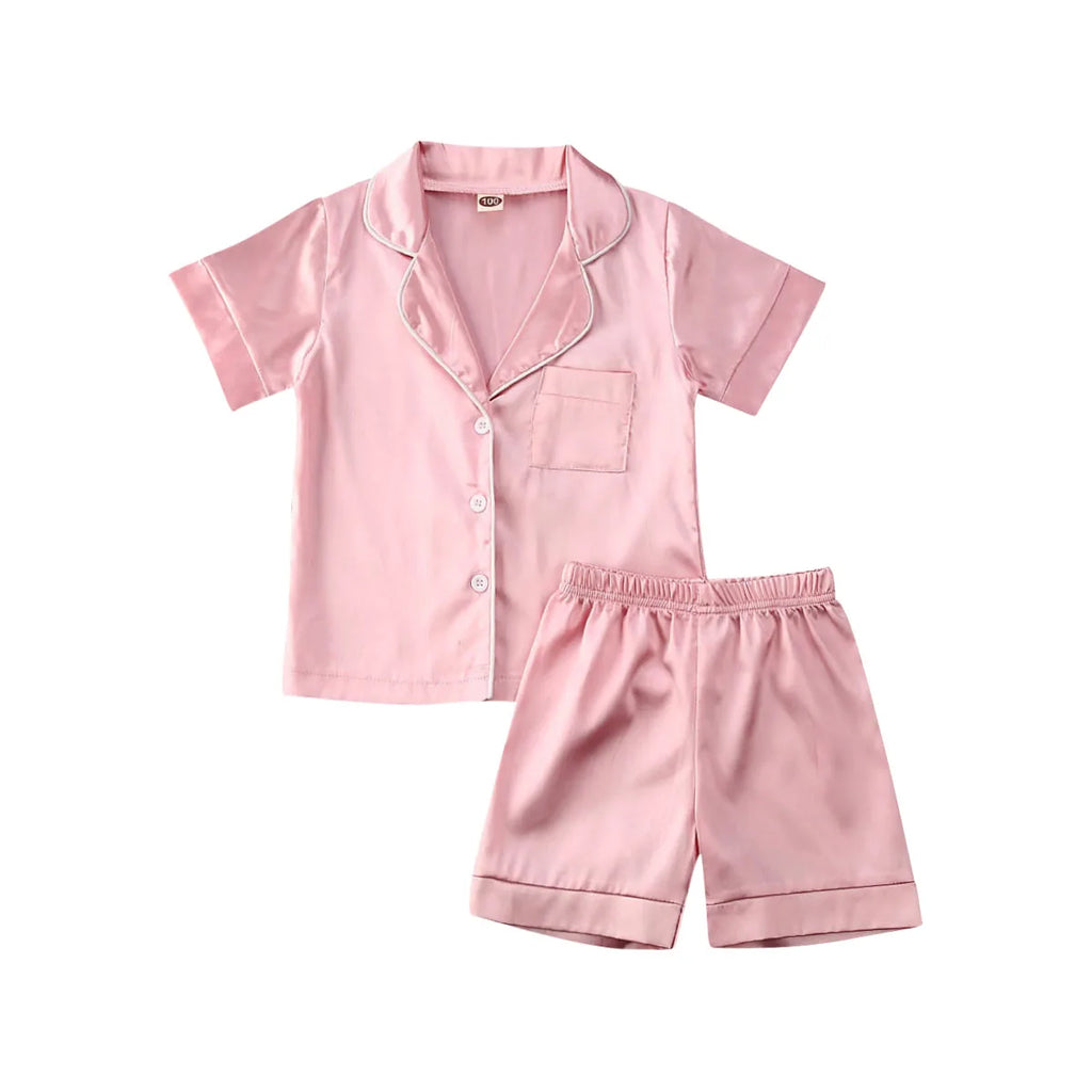 Pudcoco US Stock 1-6T Kids Baby Boys Girls Silk Pajamas Sleepwear