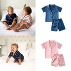 Pudcoco US Stock 1-6T Kids Baby Boys Girls Silk Pajamas Sleepwear