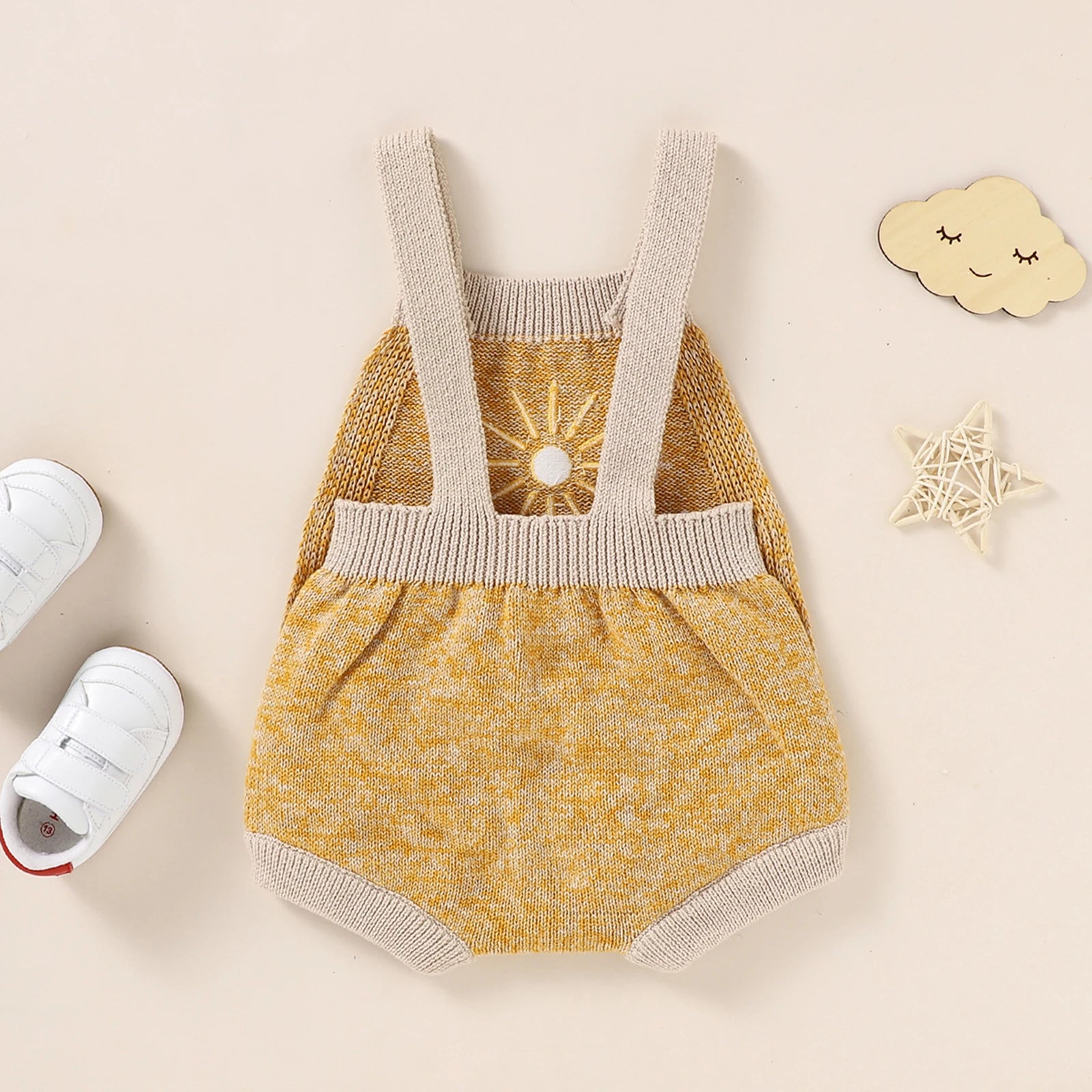 Lioraitiin 0-18M Newborn Baby Boy Girl Bodysuit Sleeveless Knitting