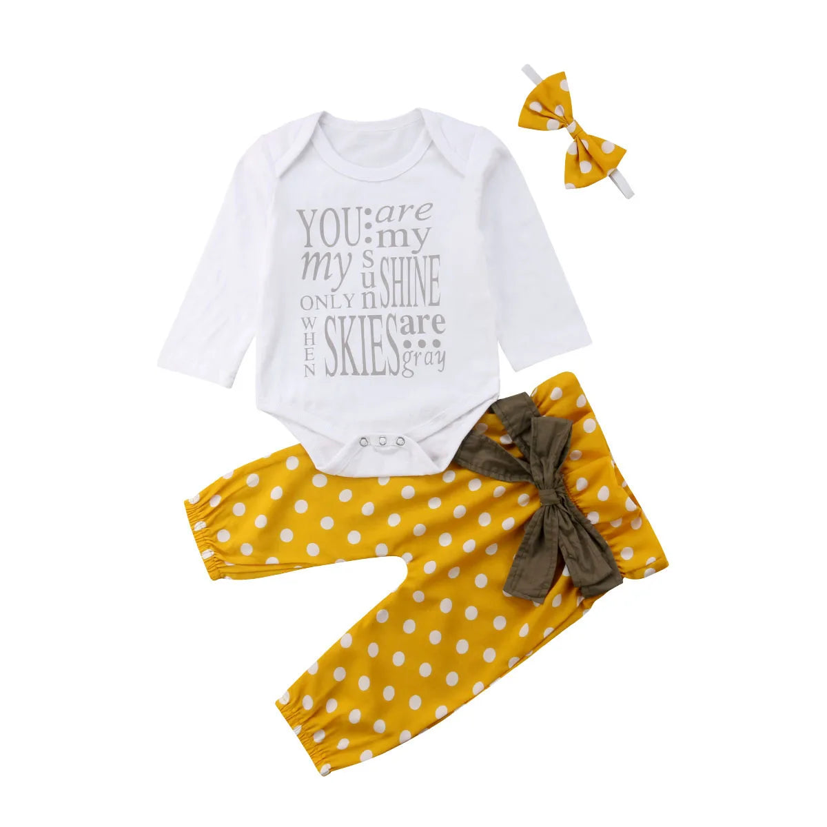 Pudcoco US Stock Newborn Infant Baby Girls Letter Romper Top+Bow Dot