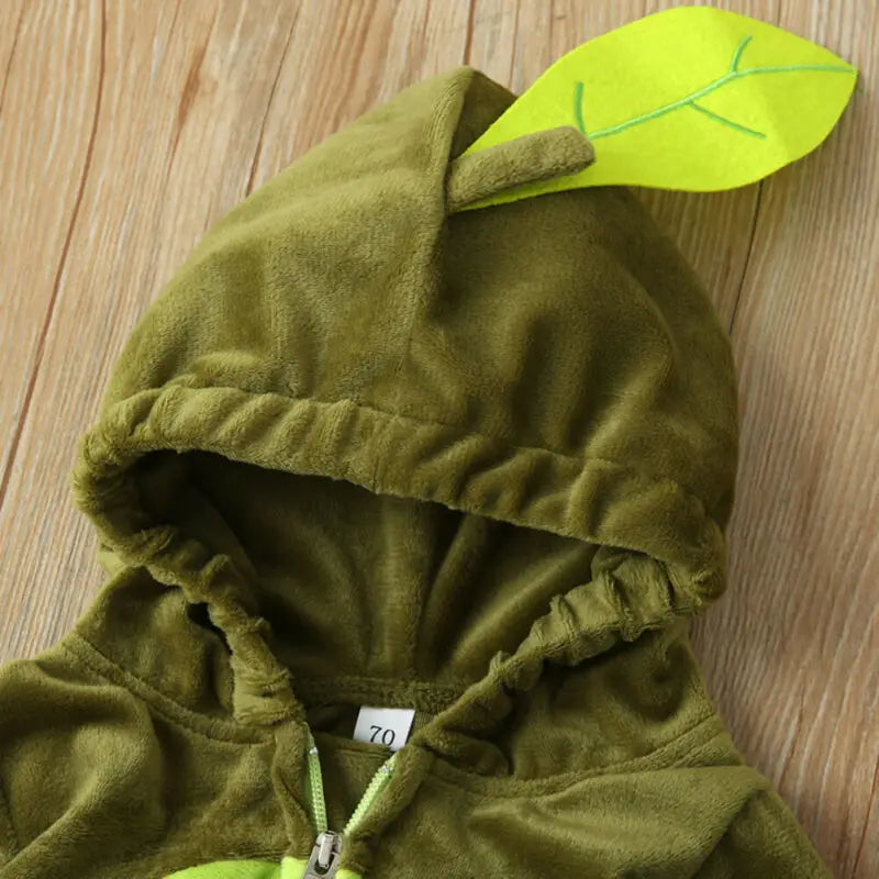 Lioraitiin 0-24M Infant Kids Baby Boy Girl Warm Zippered Avocado