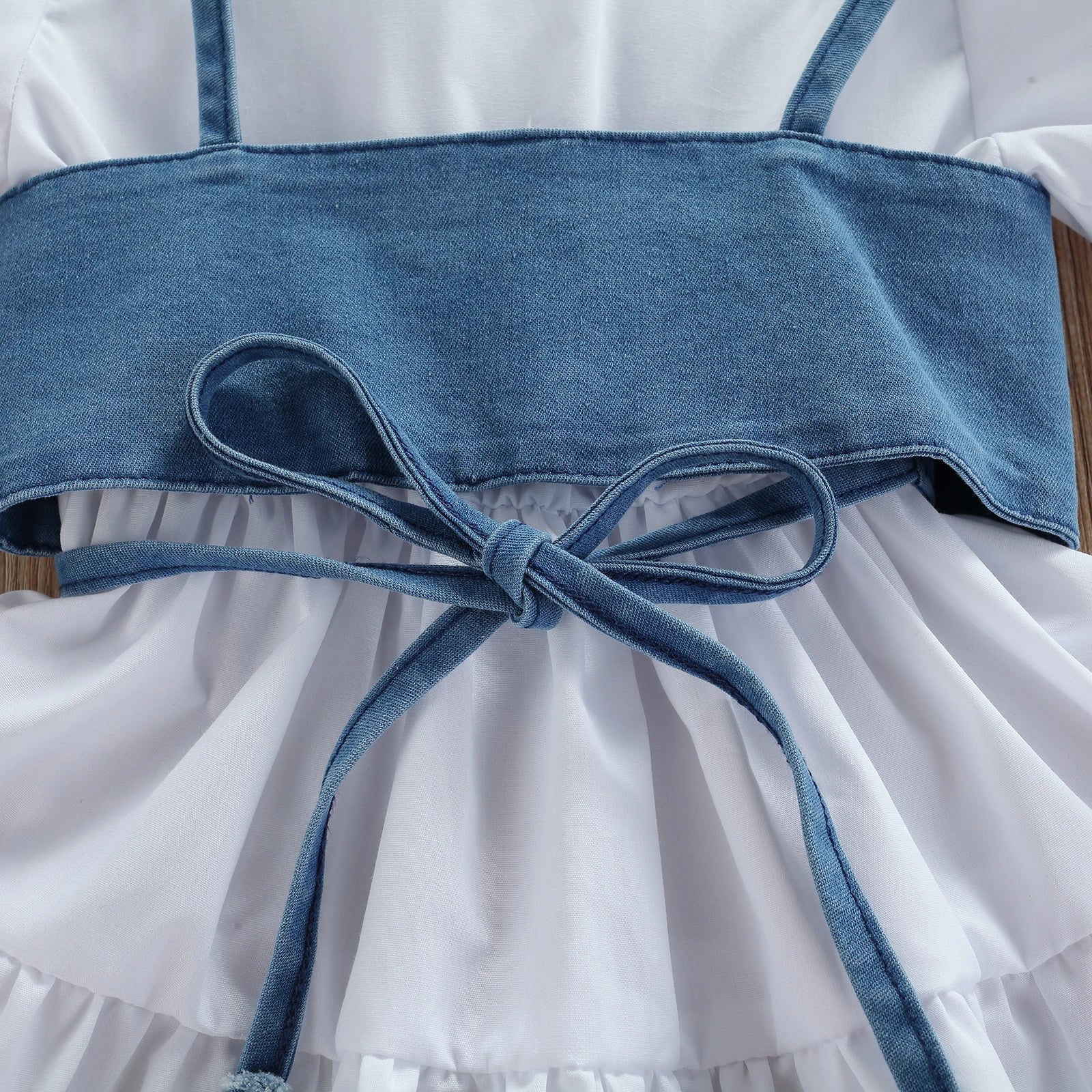 Lioraitiin 1-6Years Toddler Baby Girl Short Sleeve Dress Denim Vest