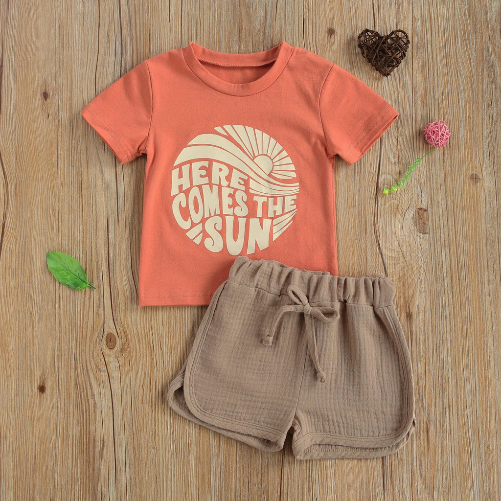 lioraitiin 0-4Years Toddler Baby Boy Girl Pattern Printing Two-pieces