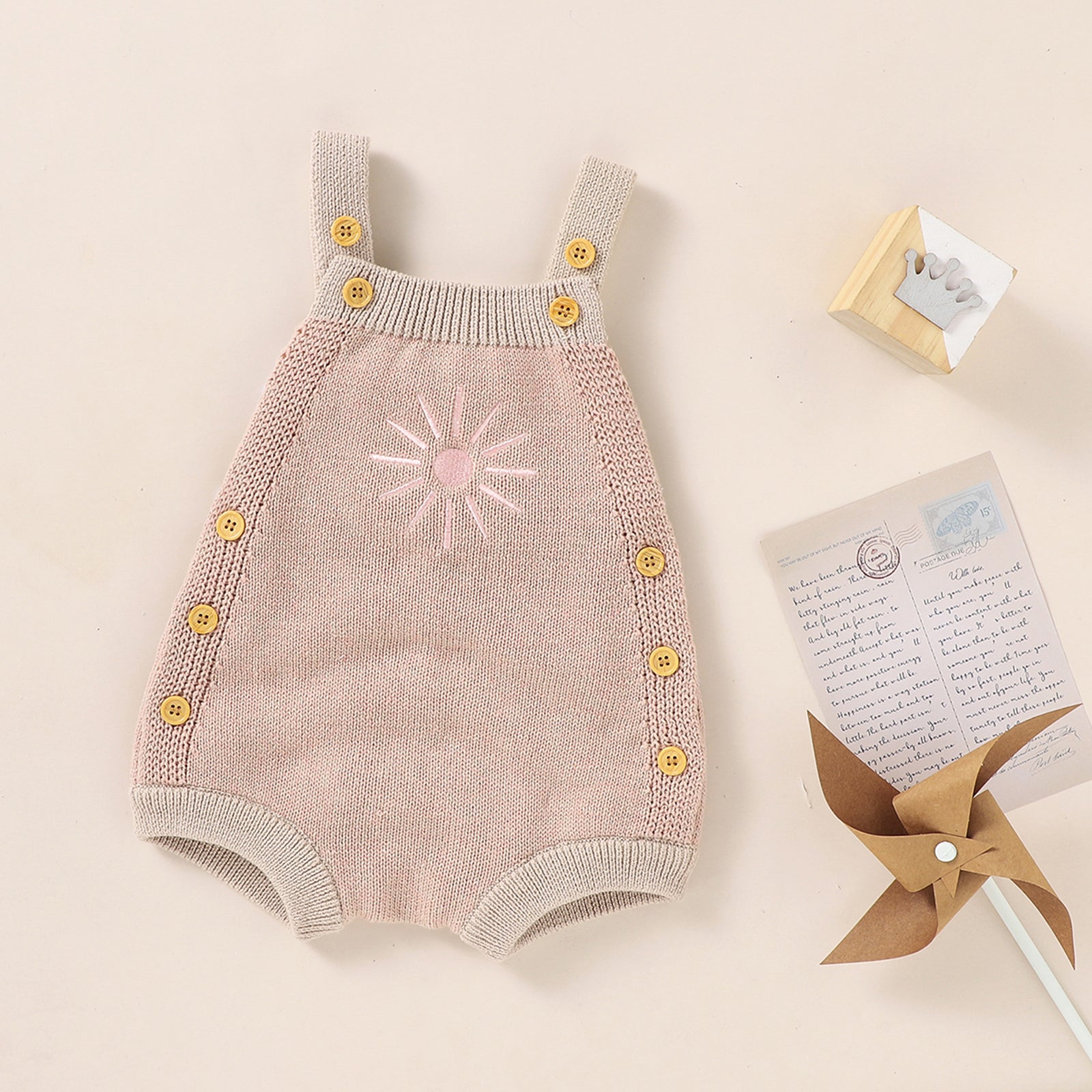 Lioraitiin 0-18M Newborn Baby Boy Girl Bodysuit Sleeveless Knitting