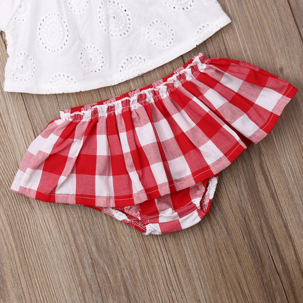 Lioraitiin 3Pcs Set 0-24M Newborn Baby Girl Cute Off Shoulder Lace