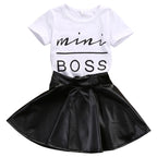 Pudcoco US Stock New Kids Girls Set Short Sleeve Cotton T shirt