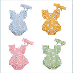 lioraitiin 0-24M 2Pcs Newborn Baby Girl Daisy Printed Romper Off