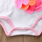 Pudcoco US Stock Newborn Baby Girl Romper Flamingo Flower Bow Romper