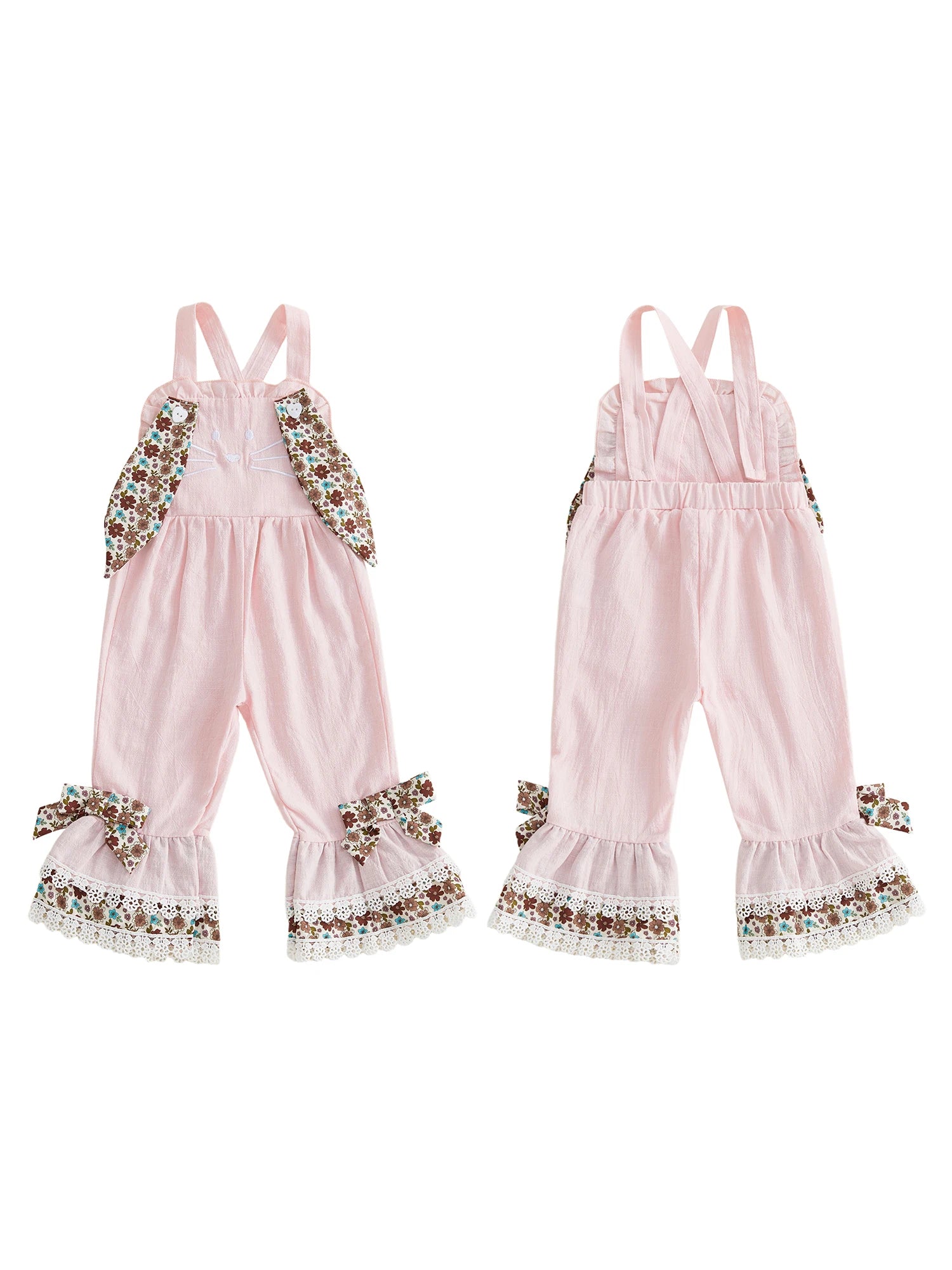 Lioraitiin Toddler Baby Girl Easter Romper Adorable Bunny Themed