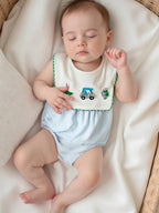 Lioraitiin Baby Boy Romper Sleeveless Crew Neck Striped Bodysuit for