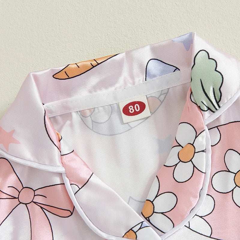 Lioraitiin Toddler Kids Baby Girl Solid Pjs Ruffle Long Sleeve Button