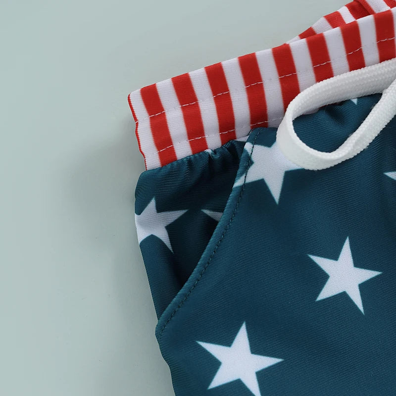 Lioraitiin Toddler Baby Boys Beach Shorts Kids Independence Day