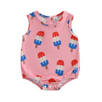 Lioraitiin Newborn Baby Boys Fourth of July Romper for Girls Cute
