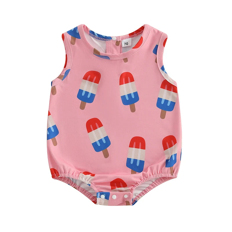 Lioraitiin Newborn Baby Boys Fourth of July Romper for Girls Cute
