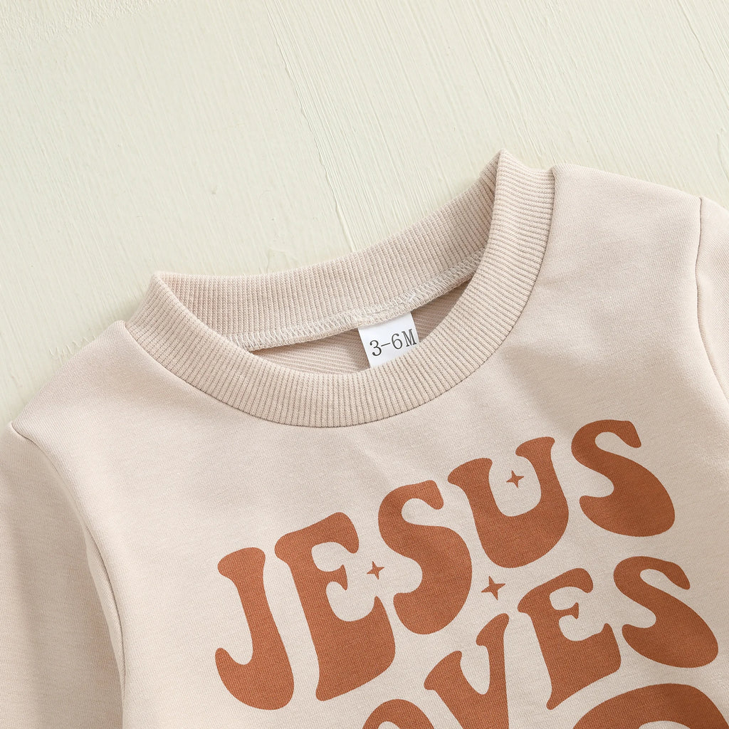 Lioraitiin Toddler Baby Boy Outfit Letter Print Long Sleeve